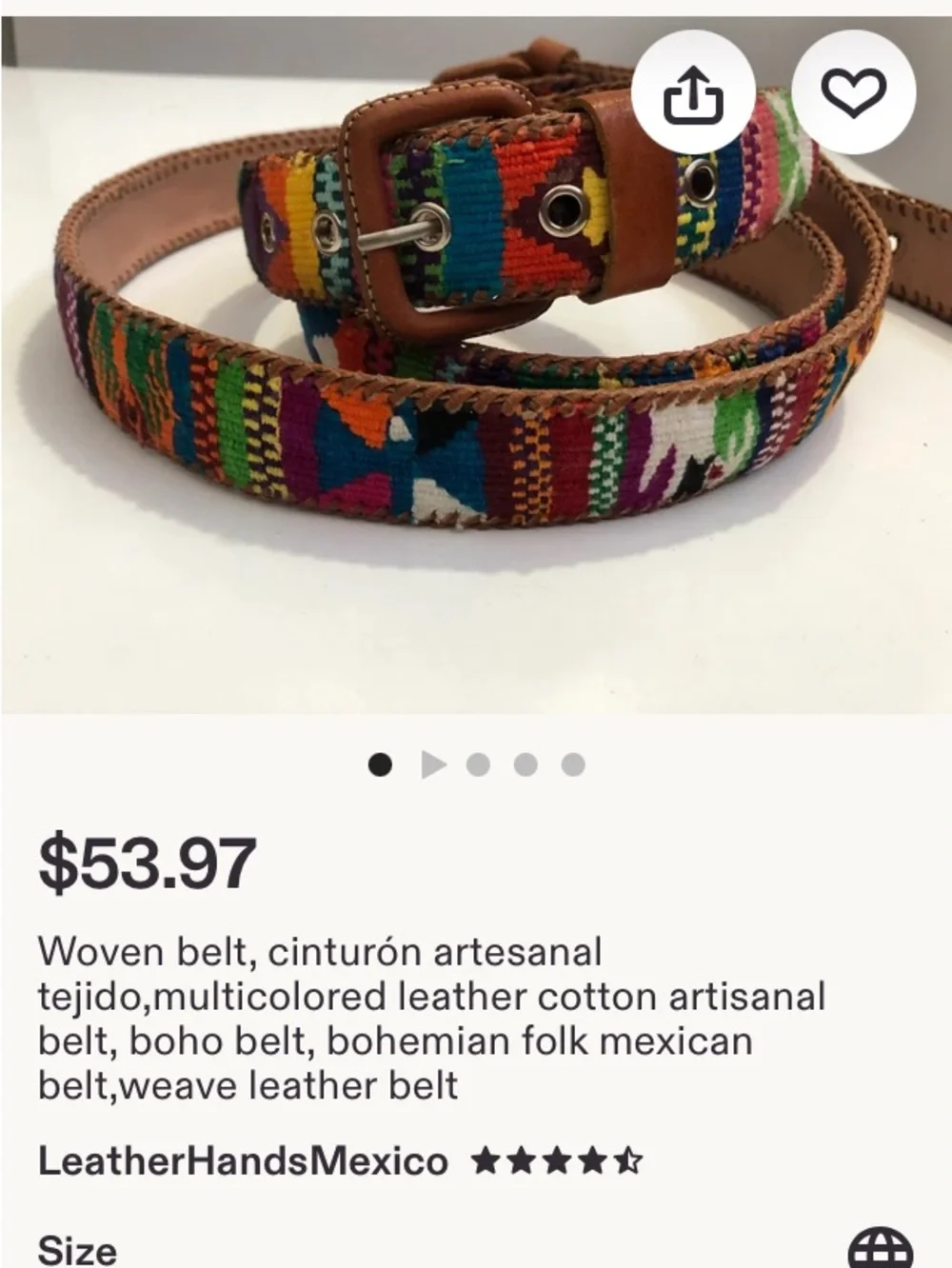 Woven Multicolor Leather-Trim Women's Belt